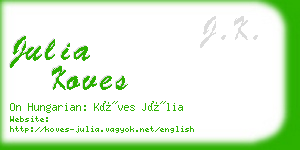 julia koves business card